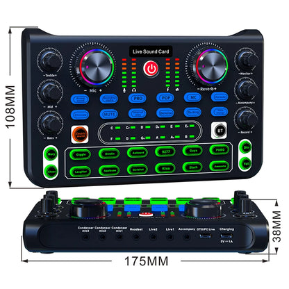 HD X60 Professional Sound Card – English Version Audio Mixer for Karaoke, KTV, Singing, and Live Broadcast