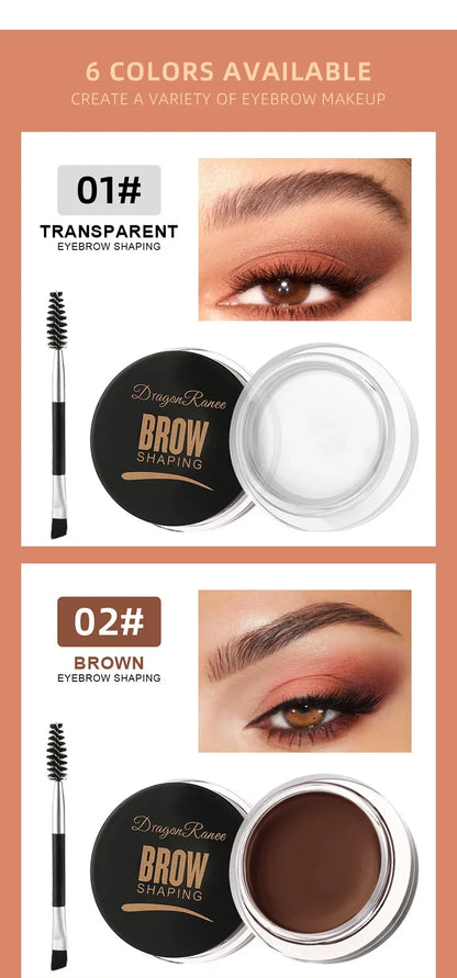 Matte Brown Black Eyebrow Cream – 3D Natural Tint Gel Wax, Waterproof & Long-Lasting Brow Enhancer
