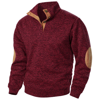 Men's Stand Collar Knit Sweater - Autumn Winter Long Sleeve Casual Knitted Pullover Top