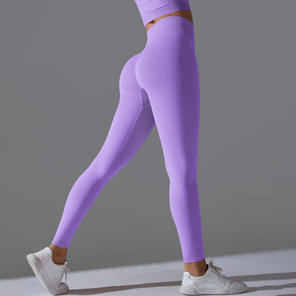 Women's Seamless Yoga Leggings – High Waist Tummy Control, Scrunch Butt Lifting Gym Workout & Outdoor Sports Fitness Pants