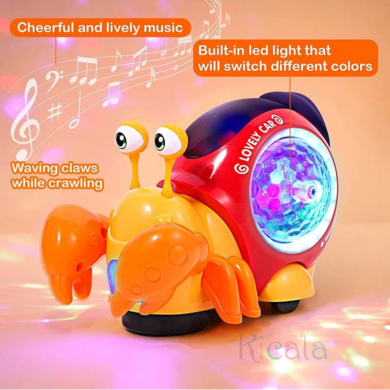 Crawling Crab Baby Toy – Interactive Musical Light-Up Toy for Toddlers, Dancing & Moving Play, Ages 0-12 Months
