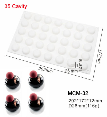 7-Option Flat Round Silicone Cake Molds — DIY Mousse, Chocolate, Dessert, Pudding & Jelly Baking Tools