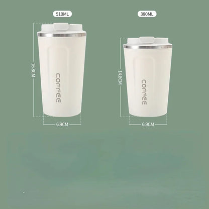 380/510ml Stainless Steel Coffee Cup - Travel Thermal Mug with Leak-Proof Design - Thermos Bottle for Tea and Coffee - Office Business Style