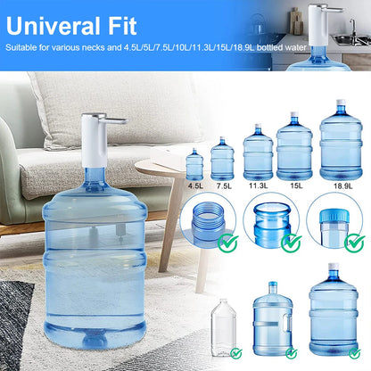Electric Foldable Water Pump — Automatic Rechargeable Dispenser for 19L Gallon Bottles, Desktop Drinking Water Pump