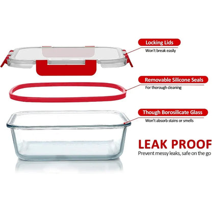 30-Piece Glass Food Storage Container Set — Airtight Meal Prep Containers with Upgraded Snap-Lock Lids, Oven Safe