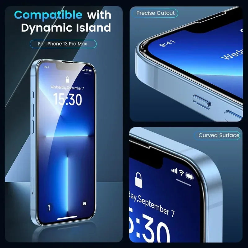 5Pcs Tempered Glass Screen Protector - Protective Glass Film for iPhone 16 15 14 13 12 11 Pro Max Mini 7 8 Plus X XR XS MAX