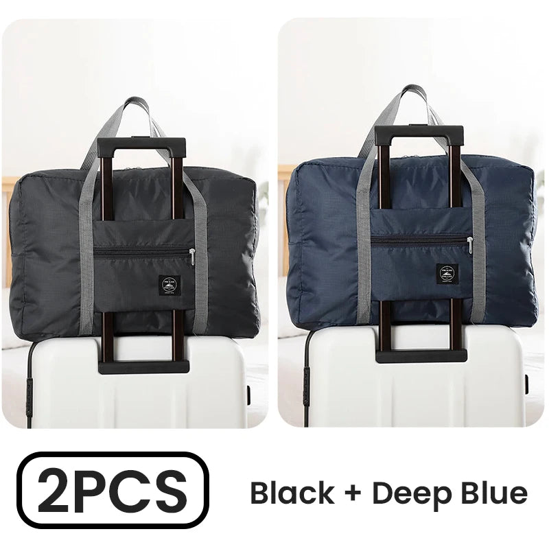 2-Pack Foldable Travel Duffel Bags – Airlines Carry-On, Weekender & Gym Tote for Men and Women