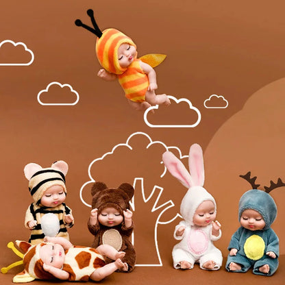6PCS Reborn Princess Doll Set - Cute Sleeping Baby Dolls with Clothes & Accessories for Kids