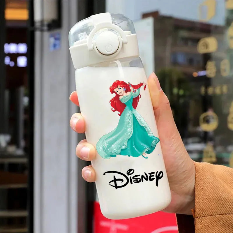 600/400ML Mermaid Princess Water Cup – Portable Transparent Plastic Sport Bottle for Kids