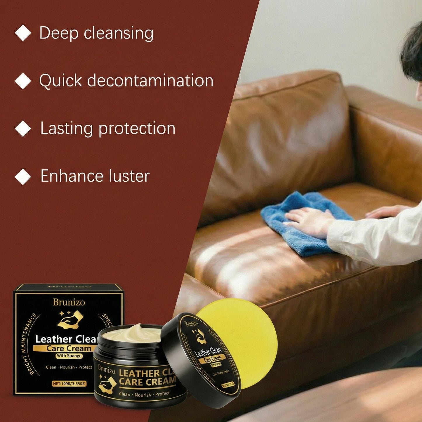 Car Interior Leather Cleaning & Maintenance Spray Set – Deep Cleaning Formula for Soft Rejuvenation & Multi-Use Leather Care Solution