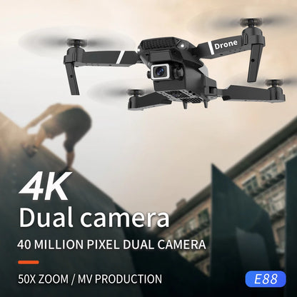 KBDFA 2023 E88 Pro WIFI FPV Drone – 4K/1080P HD Camera, Height Hold, Foldable Quadcopter Helicopter for Kids & Gifts        4o mini