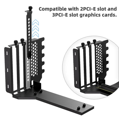 TEUCER L-Z3 GPU Vertical Mounting Bracket Kit – PCIe 4.0 X16 Riser Cable 200mm for Graphics Card Steering Mount