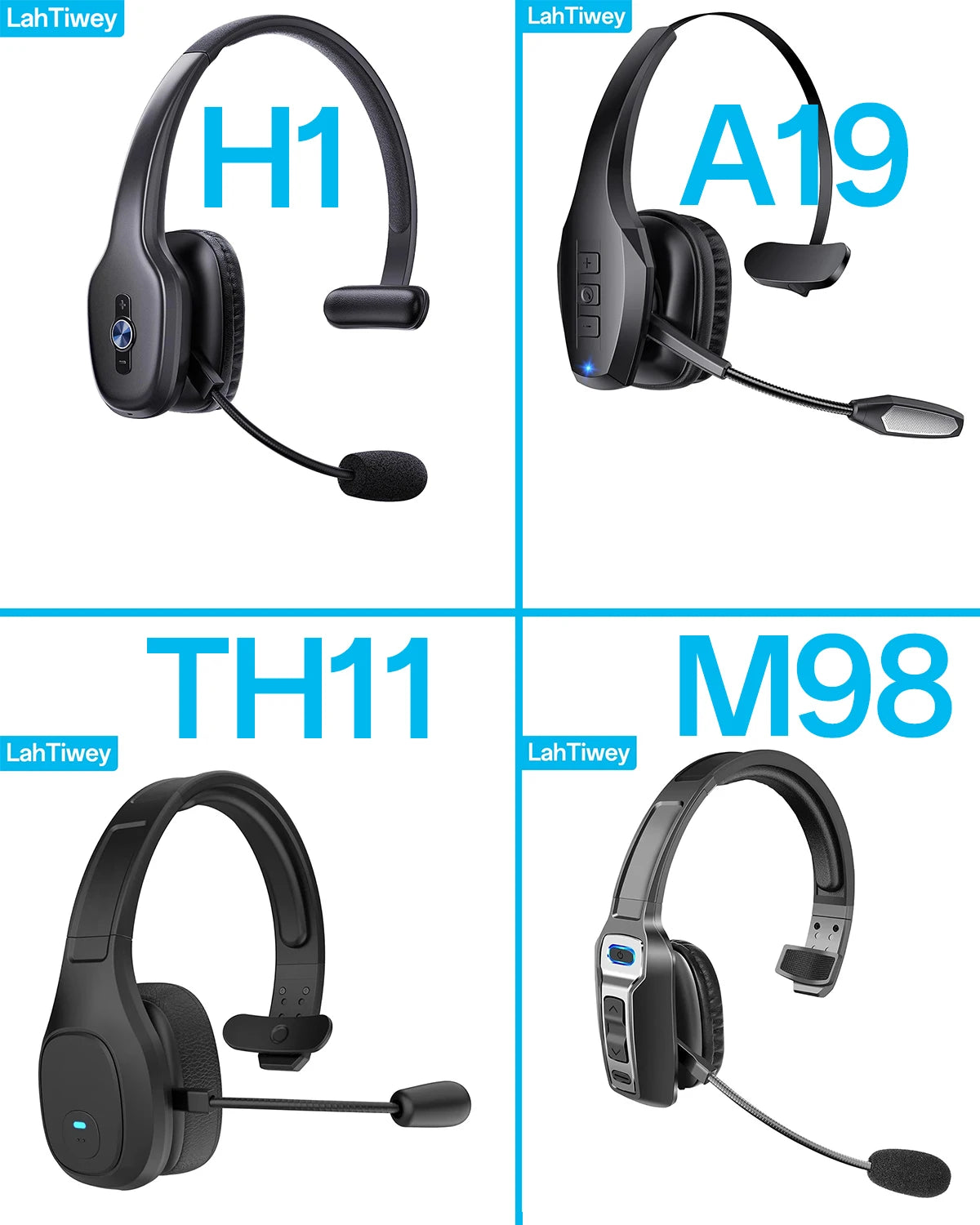 Premium Trucker Bluetooth Headset – Wireless Noise-Canceling Mono Headset with Mic, 30-Hour Talk Time