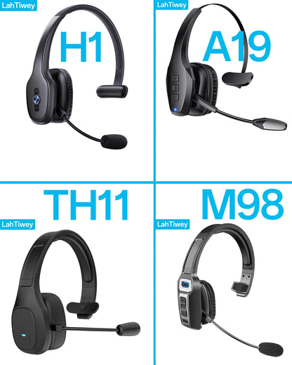 Premium Trucker Bluetooth Headset – Wireless Noise-Canceling Mono Headset with Mic, 30-Hour Talk Time