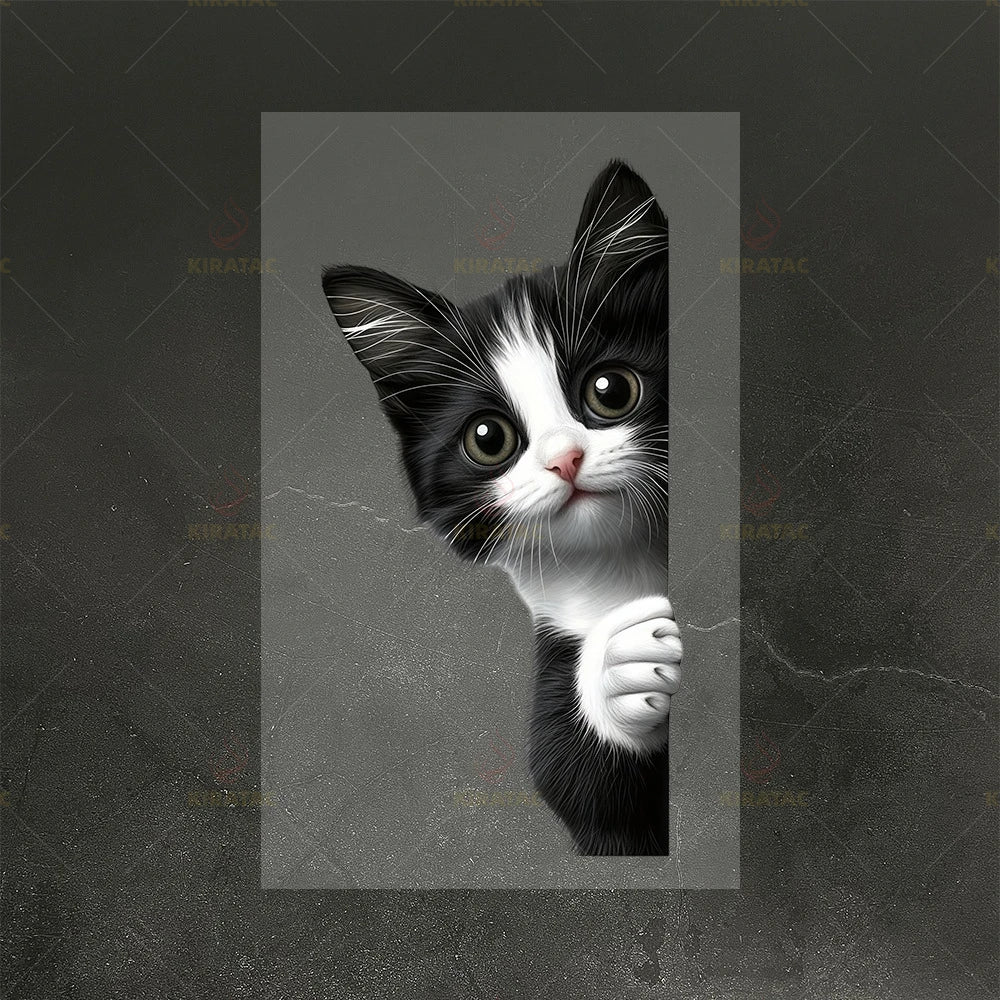 Peeking Cat Car Stickers - Waterproof Cartoon Vinyl Decals for Windows, Motorcycles & Vehicles