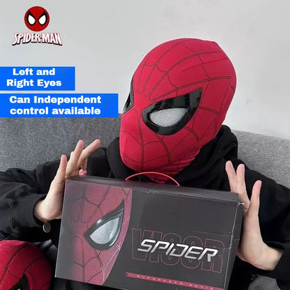 Miles Spider-Man 1:1 Electronic Mask - Moving Glowing Eyes with Ring Control for Cosplay, Collectors & Fans