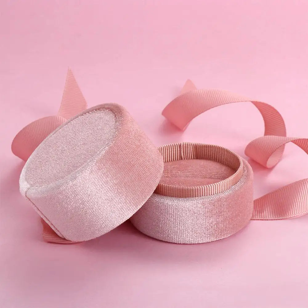 Pink Velvet Bowknot Jewelry Display Box – Necklace & Wedding Accessories Storage