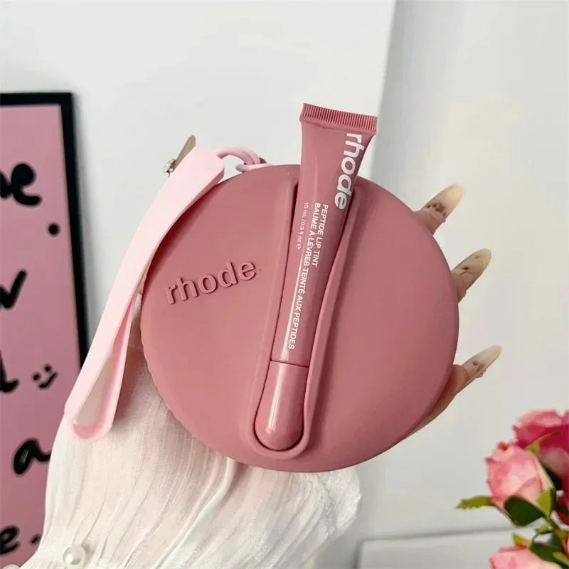 Lip Gloss & Makeup Organizer Bag — Female Toiletry Kit with Zip, Mirror, and Cosmetic Storage Pouch