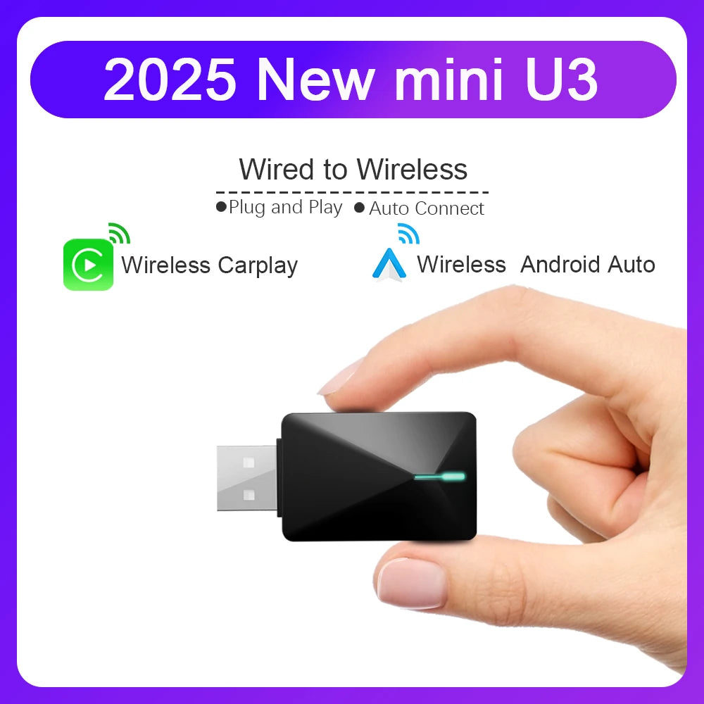 2025 Wireless CarPlay Smart Box – Plug & Play WiFi Adapter, Auto Connect, Wired to Wireless Android Upgrade