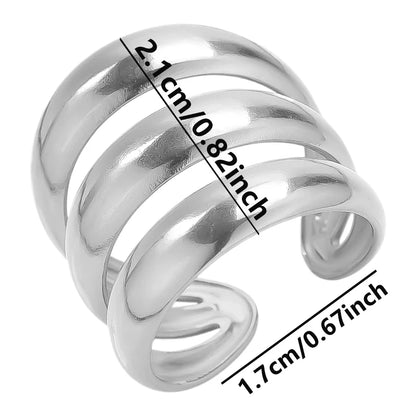 Stainless Steel Chunky Open Ring — Textured Vintage Lava Design for Men & Women