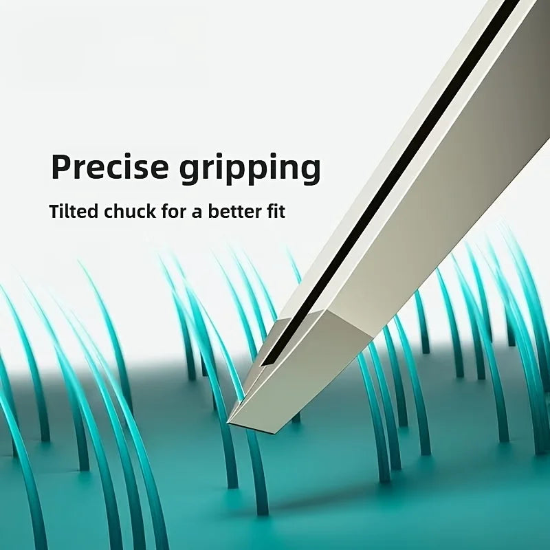 Stainless Steel Angled Eyebrow Tweezers - Professional Precision Hair Removal Tool for Eyebrows & Beard