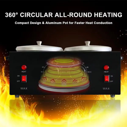 Dual Wax Pot Professional Heater – Electric Paraffin Waxing Machine for Hair Removal & Spa Use