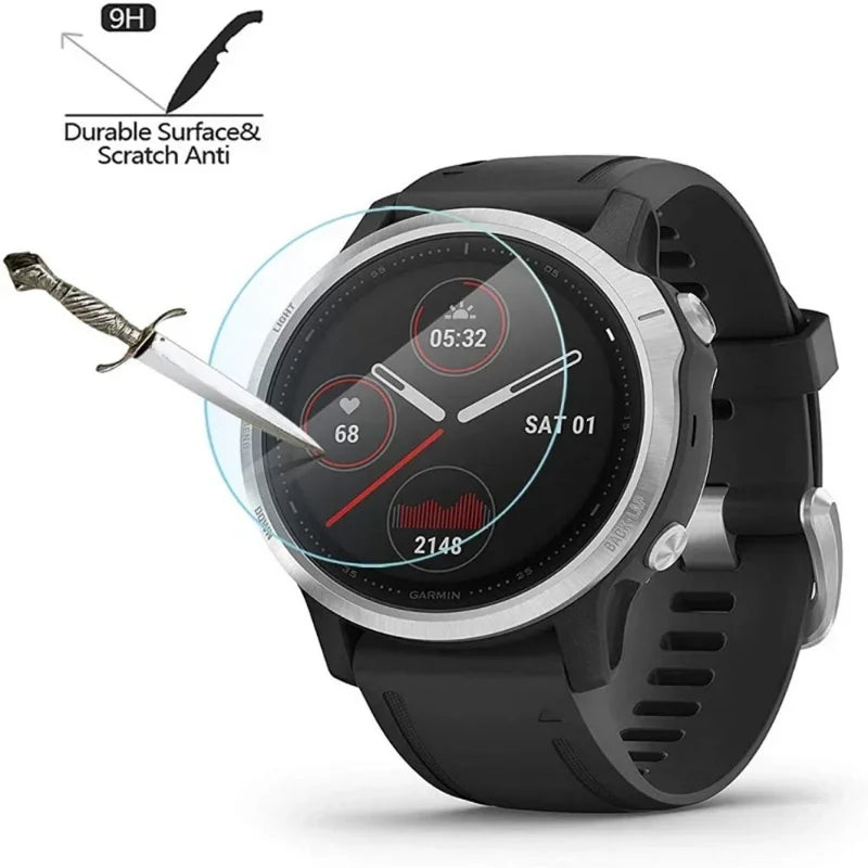 Tempered Glass Screen Protector for Garmin Fenix 8 7 6 Series – HD Sapphire Film for 43mm, 47mm, 51mm Smartwatch