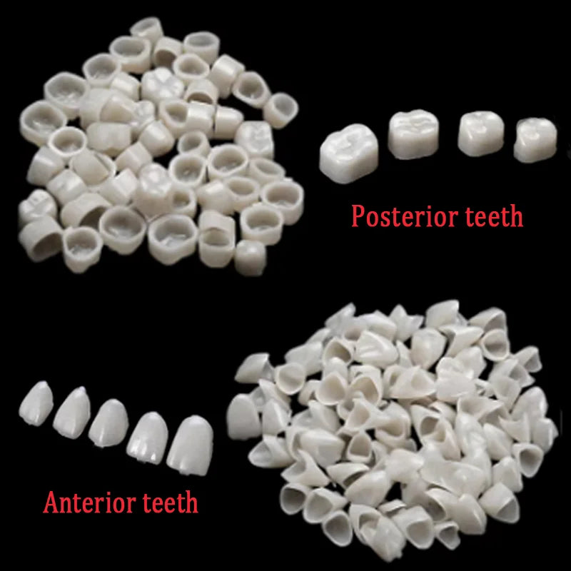 50/100pcs Dental Temporary Crown Resin Veneers – Porcelain Teeth Materials for Anterior & Posterior Teeth Restoration