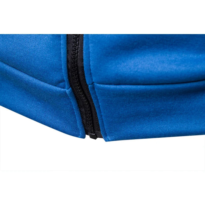 Men's Fleece Tracksuit Set – Solid Color Zip-Up Hoodie & Joggers | 2023 Fall/Winter Casual Sportswear