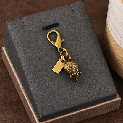 Fashion Bear Cherry Flower Keychain – Metal Y2K Letter C Bag Pendant & Car Key Ring Jewelry Gift for Women
