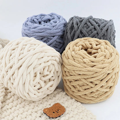 QJH Chunky Blanket Yarn – Luxury Thick Polyester Jumbo Knitting & Crochet Yarn for Blankets & Pillows, 100g Ball