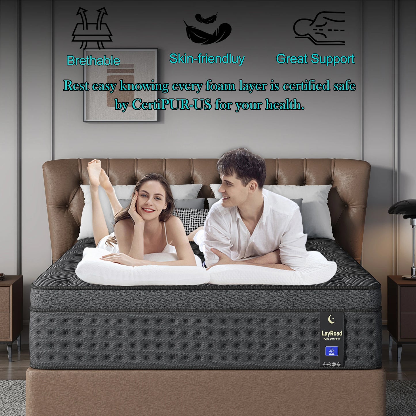 12-Inch Memory Foam Hybrid Mattress - Medium-Firm Pocket Spring Mattress in a Box for Twin, Full, Queen & King Beds