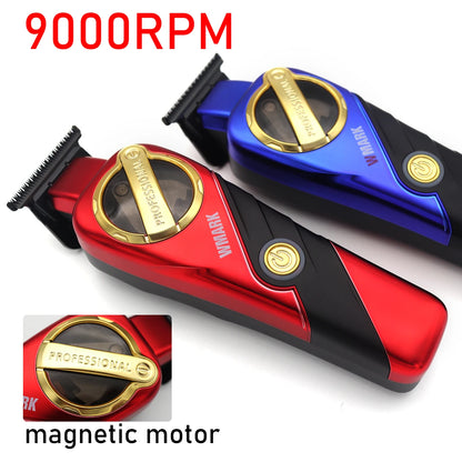 WMARK NG 9213 Professional Hair Trimmer for Men – 9000 RPM Magnetic Motor, DLC T-Blade, Zero Gapped Finishing Clipper