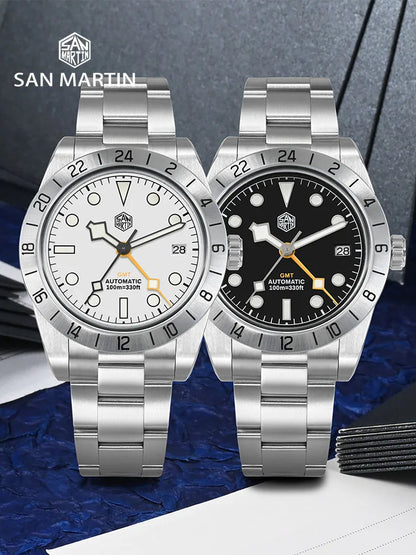 San Martin 39mm NH34 BB GMT Automatic Mechanical Sport Watch — Sapphire Luminous Waterproof 100m for Men Relogio SN0054