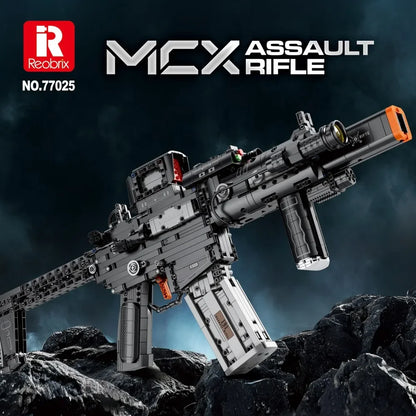 1589PCS MCX Tactical Rifle Building Block Set – Detachable Magazine Gun Model Toy for Kids & Holiday Gifts