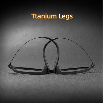 Ultra-Light Retro Round Glasses Frame for Men & Women, TR90 Titanium Fashion Eyewear for Daily Office & Everyday Wear
