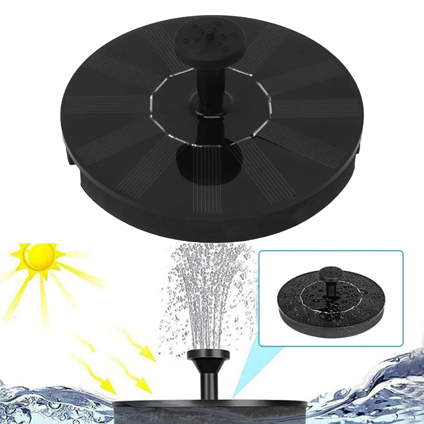 Solar Fountain Pump - Outdoor Floating Water Fountain for Ponds, Pools & Gardens