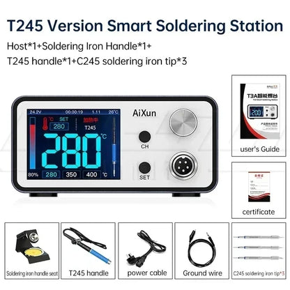 AIXUN T3A T3B Intelligent Soldering Station - T115/T210/T245/T12 Rework Station for PCB & BGA Soldering Tools