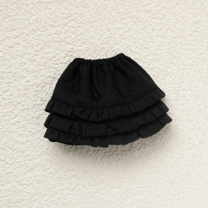Blythe Doll Clothes Plaid Pleated Skirt & Off-Shoulder Top Tulle Dress Set — Ruffle Skirt for Licca, Azone, OB22, YMY Doll Accessories