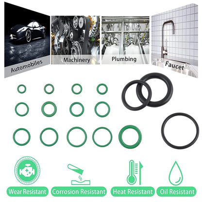 Nitrile Rubber O-Ring Assortment Kit: High-Pressure Sealing Set for Plumbing, Automotive, and Faucet Repair