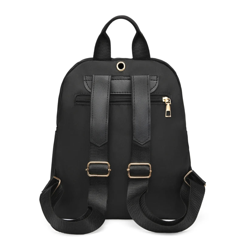 Simple PU Black Large Capacity Backpack - Unisex Travel Bag, Schoolbag for Women, Harajuku High Street Style