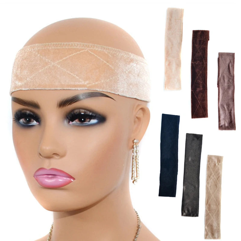 Adjustable Velvet Wig Grip Band - No-Slip Headband for Lace Front Wigs, Secure Wig Holder for Women