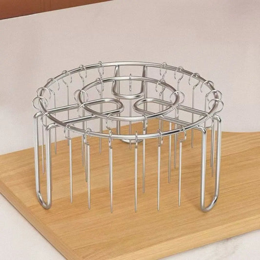 Stainless Steel Vertical BBQ Skewer Rack – Detachable Grill Holder for Kebabs, Meat & Baking Skewers