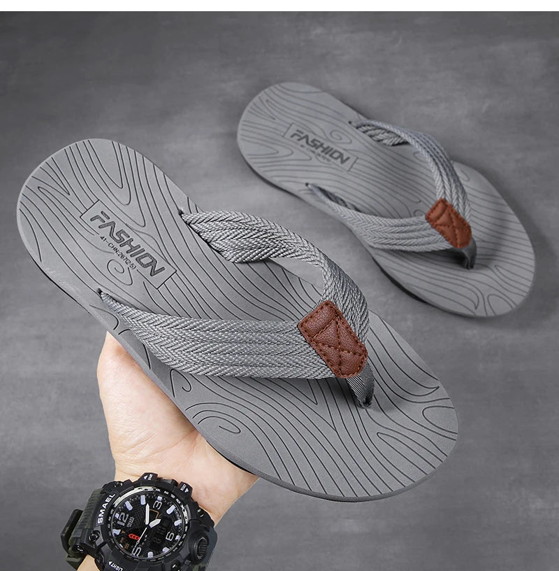 High Quality Men's Flip Flops – Fashion Summer Beach Slippers, Breathable & Thick Sole Casual Outdoor Sandals