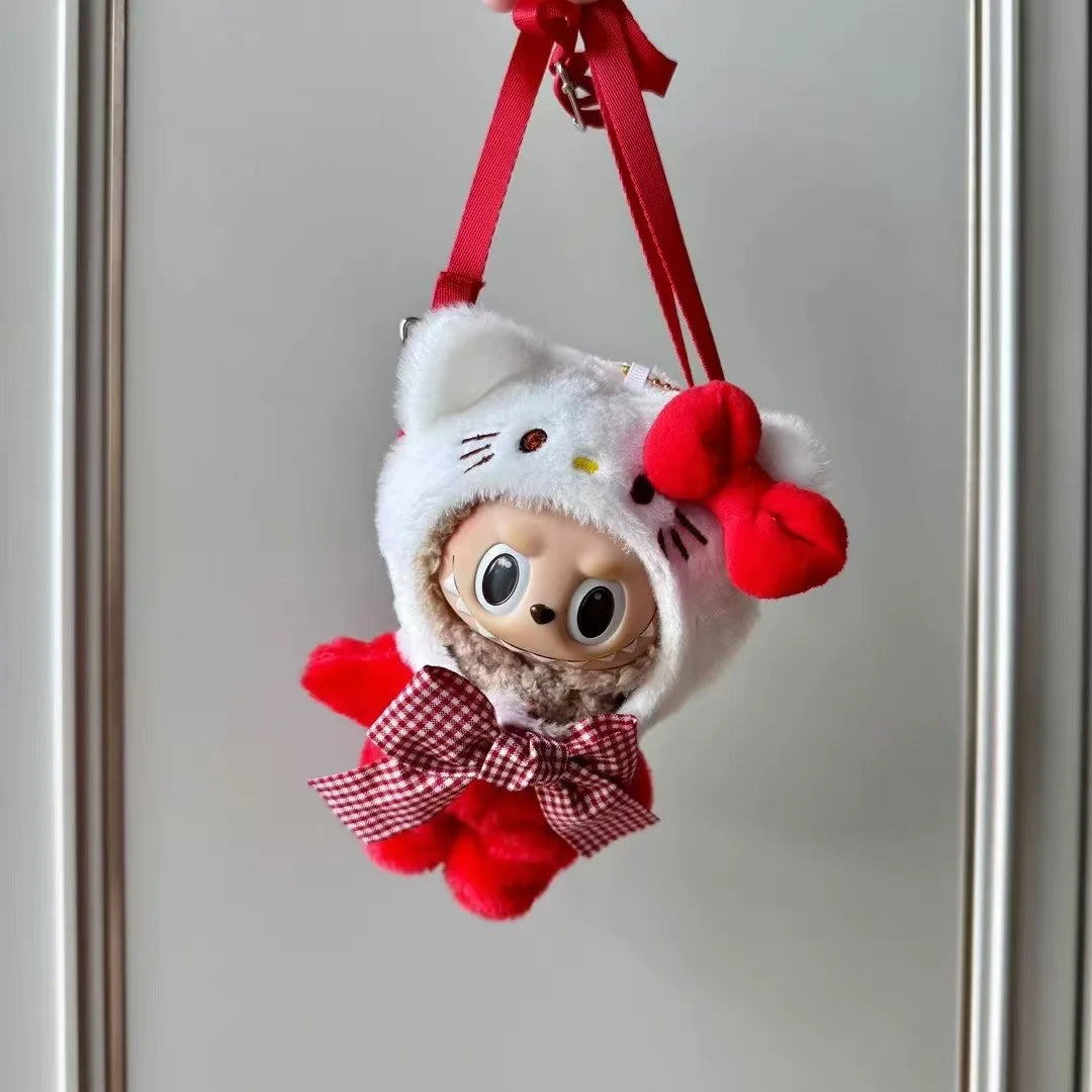 Labubu Sanrio Doll Crossbody Bag — Kawaii Anime Melody Cinnamoroll Clothing Pendant, Cute Cartoon Toy Gift