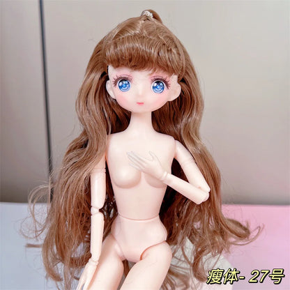 30cm Anime-Style 1/6 BJD Doll — 26-Joint Movable Skin Doll for DIY Dress-Up, Girls Toys & Gifts