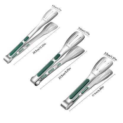Non-Slip Stainless Steel Food Tongs – Meat, Salad and Bread Clip for Barbecue, Grill and Buffet | Kitchen Cooking Tools