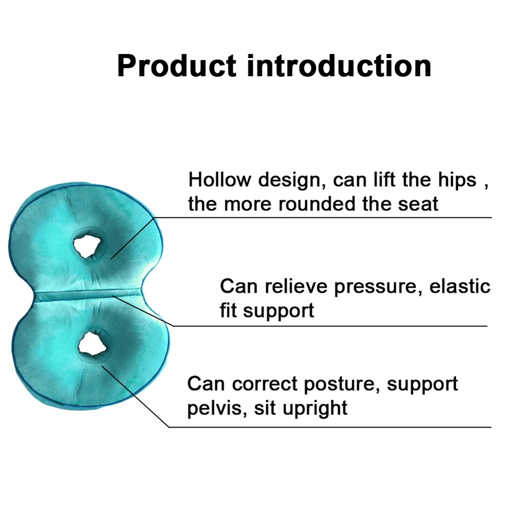 Multifunction Orthopedic Memory Foam Seat Cushion – Dual Comfort Pelvis Pillow for Hip Lift & Pressure Relief