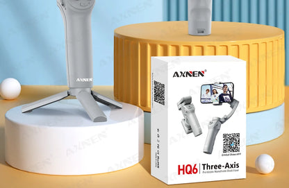 3 Axis Handheld Gimbal Stabilizer with Fill Light – Smartphone Stabilizer for iPhone & Android, Face Tracking, TikTok, Vlog – HQ6