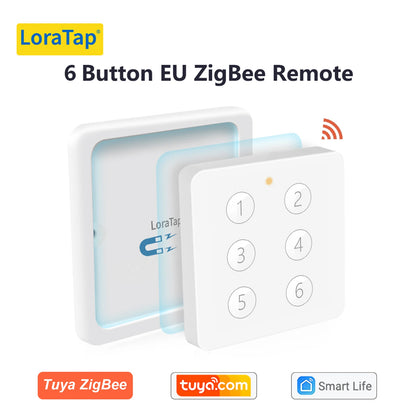 LoraTap ZigBee 3.0 Wireless Smart Scene Controller – 13-Key Push Button Remote EU/US Compatible Tuya Smart Life Automation Switch